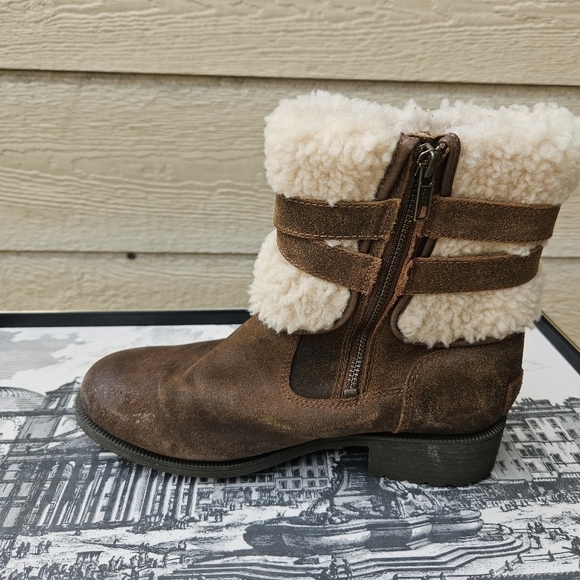 Ugg Blayre II leather and shearling boots brown size 8 - Picture 6 of 11